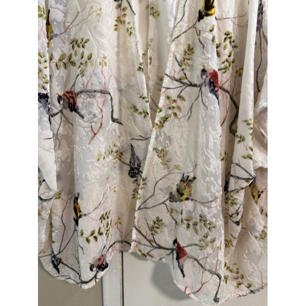 Bird & Branch Sheer Velvet Burnout Kimono Ivory Multi One Size S-XXL - Picture 4 of 14